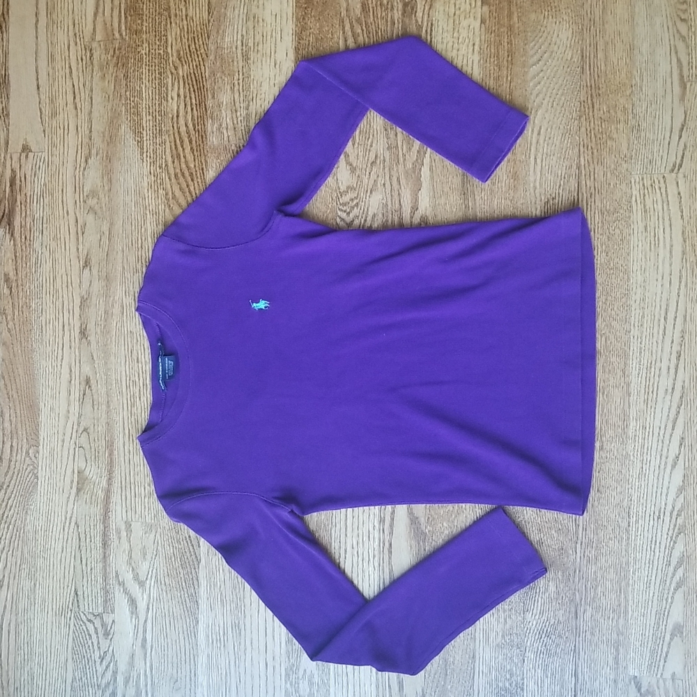 (S) Ralph Lauren Sport 100% Cotton Long Sleeve Tee Classic Knit Cozy Layers
